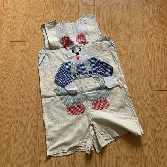 Vintage Handmade Bunny Overalls Boys Girls Shorts - Picture 1 of 4